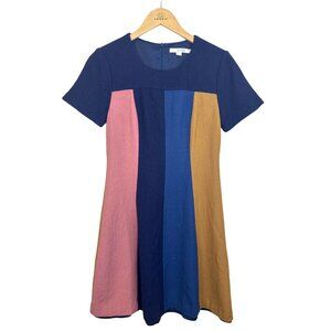 Boden Panel Patsy Colorblock Dress Women's 6L Wool Blend Preppy Office Career